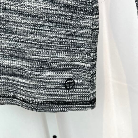 T by TALBOTS Size XL Snap Mock Turtleneck Top Thermal Pullover Spacedye Gray - Picture 5 of 11